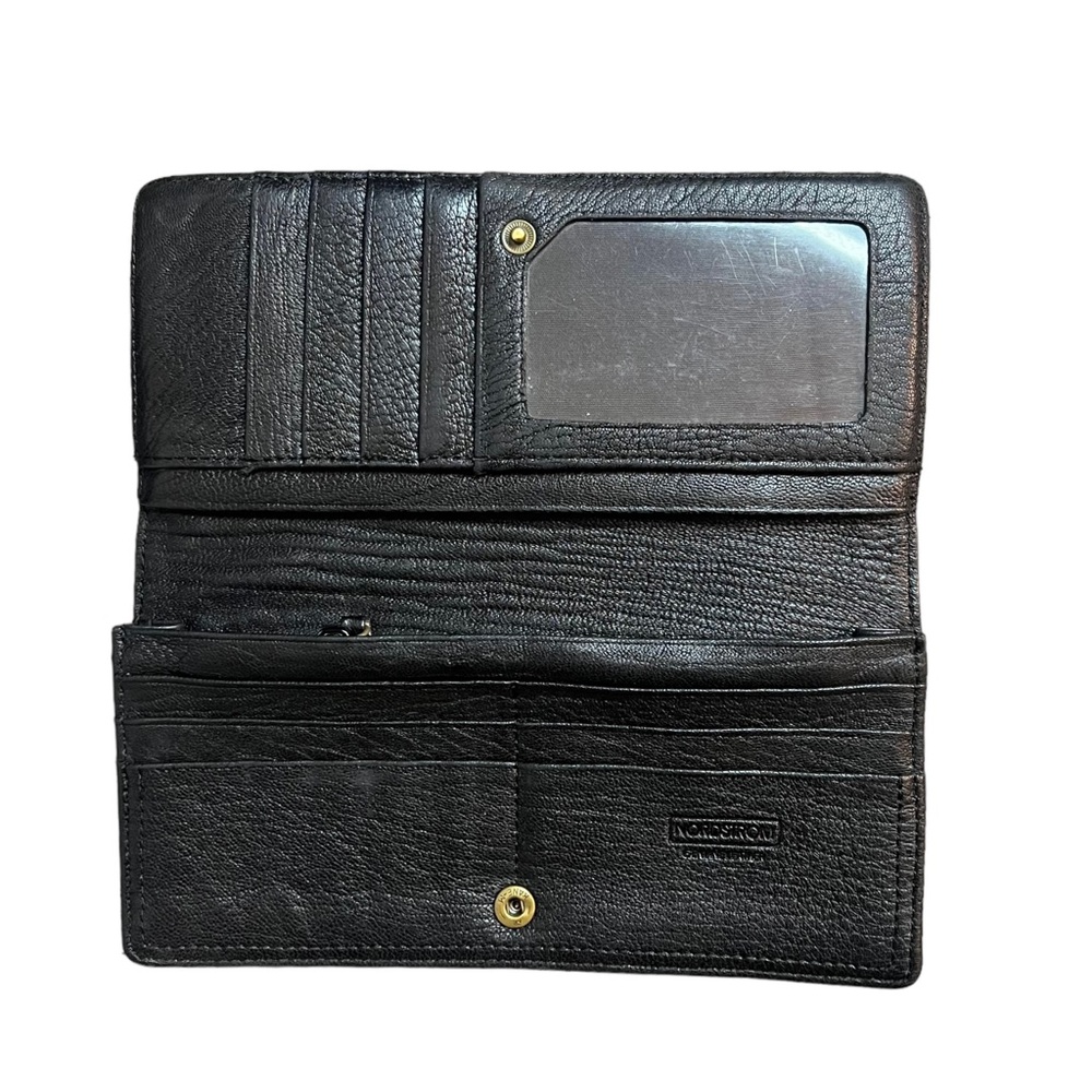 Nordstrom Genuine Leather Bifold Long Black Wallet